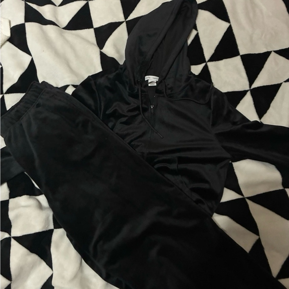 Women's Black Hoodie and Pants Set